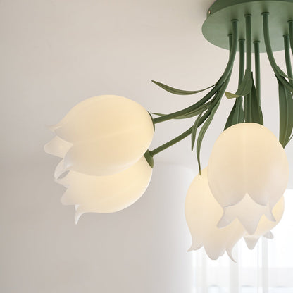 Elegant White Glass Ceiling Lamp Fixture
