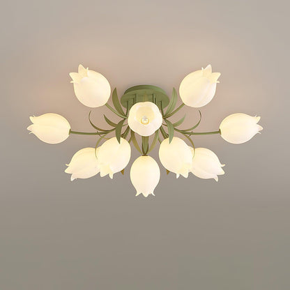 Elegant White Glass Ceiling Lamp Fixture