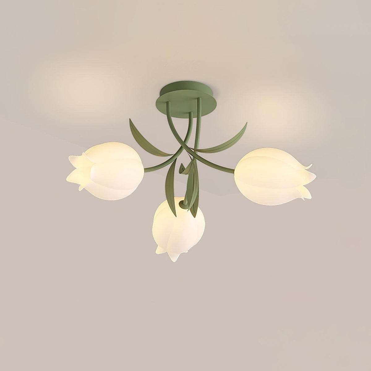 Elegant White Glass Ceiling Lamp Fixture - Cofik