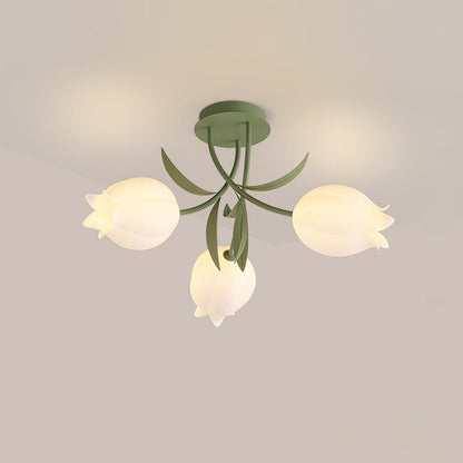 Elegant White Glass Ceiling Lamp Fixture - Cofik
