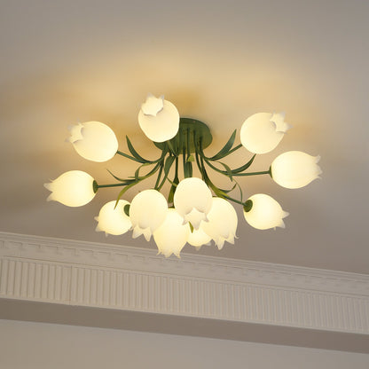 Elegant White Glass Ceiling Lamp Fixture