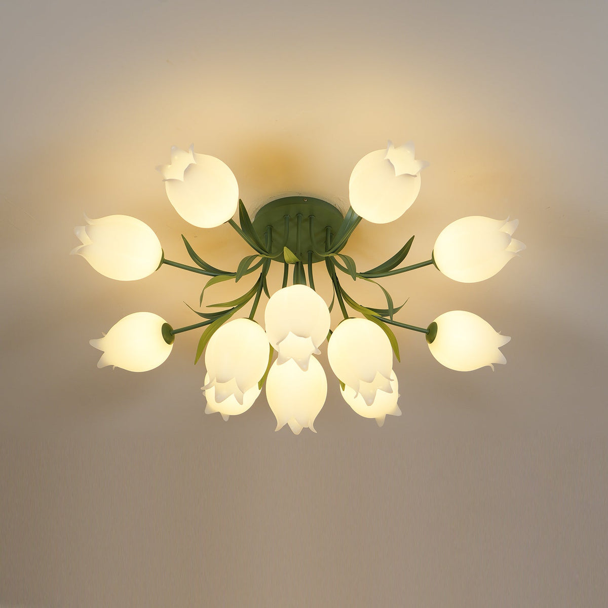 Elegant White Glass Ceiling Lamp Fixture