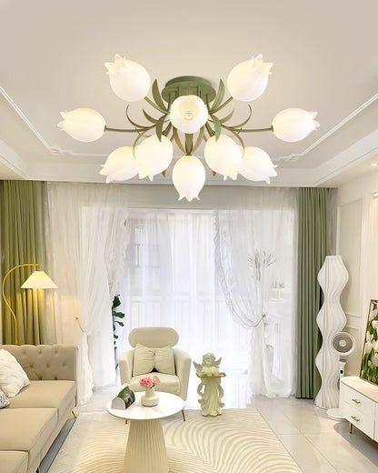 Elegant White Glass Ceiling Lamp Fixture