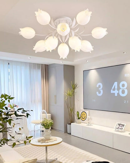 Elegant White Glass Ceiling Lamp Fixture