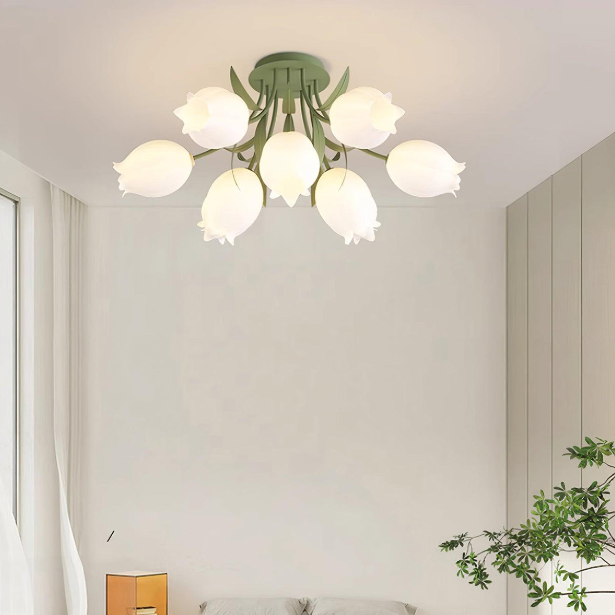 Elegant White Glass Ceiling Lamp Fixture