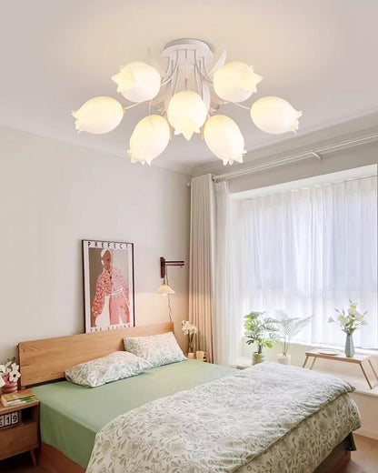 Elegant White Glass Ceiling Lamp Fixture