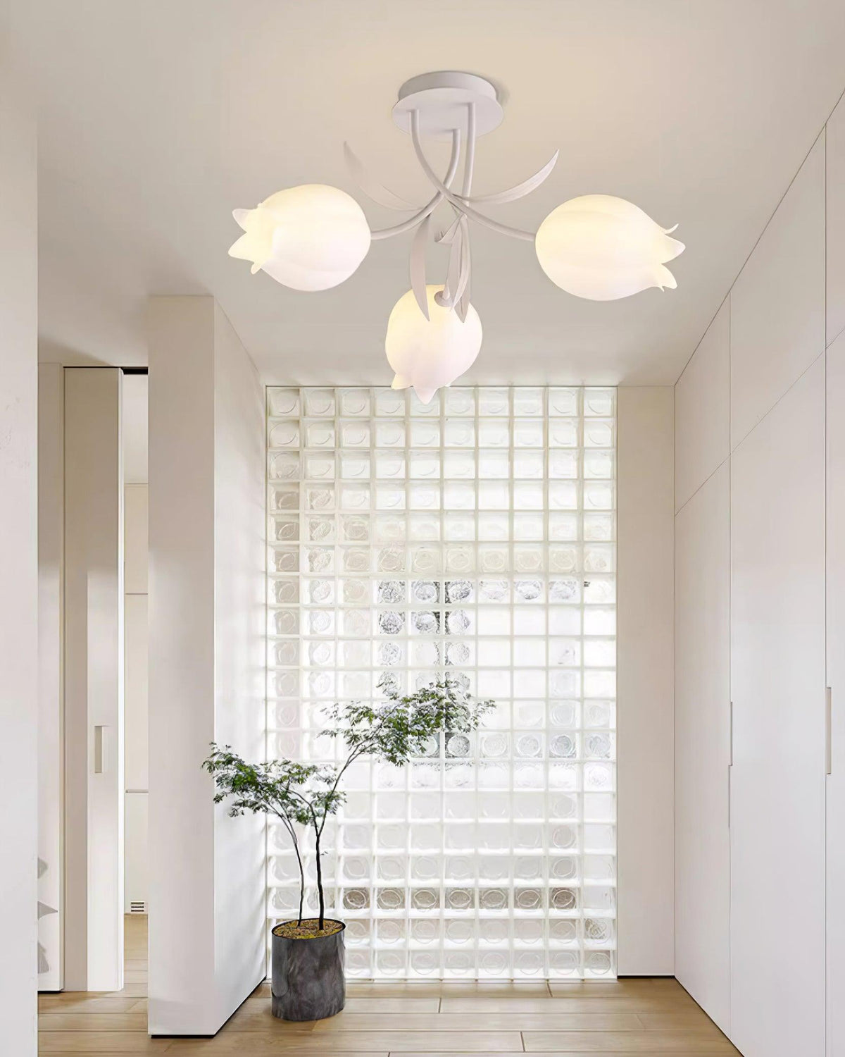 Elegant White Glass Ceiling Lamp Fixture