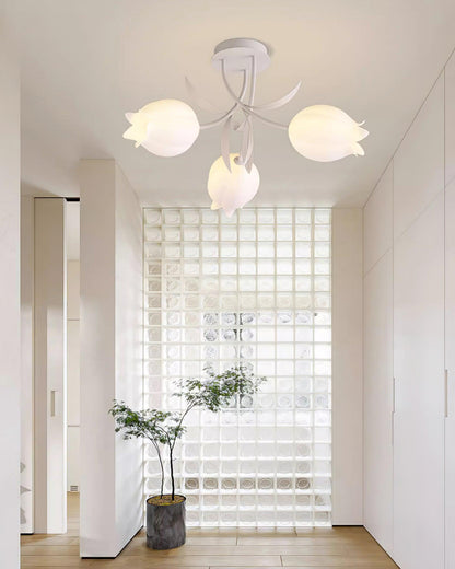Elegant White Glass Ceiling Lamp Fixture