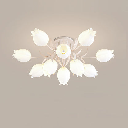 Elegant White Glass Ceiling Lamp Fixture