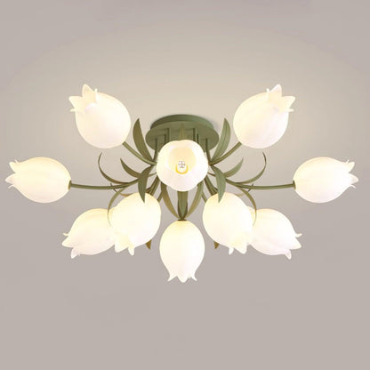Elegant White Glass Ceiling Lamp Fixture