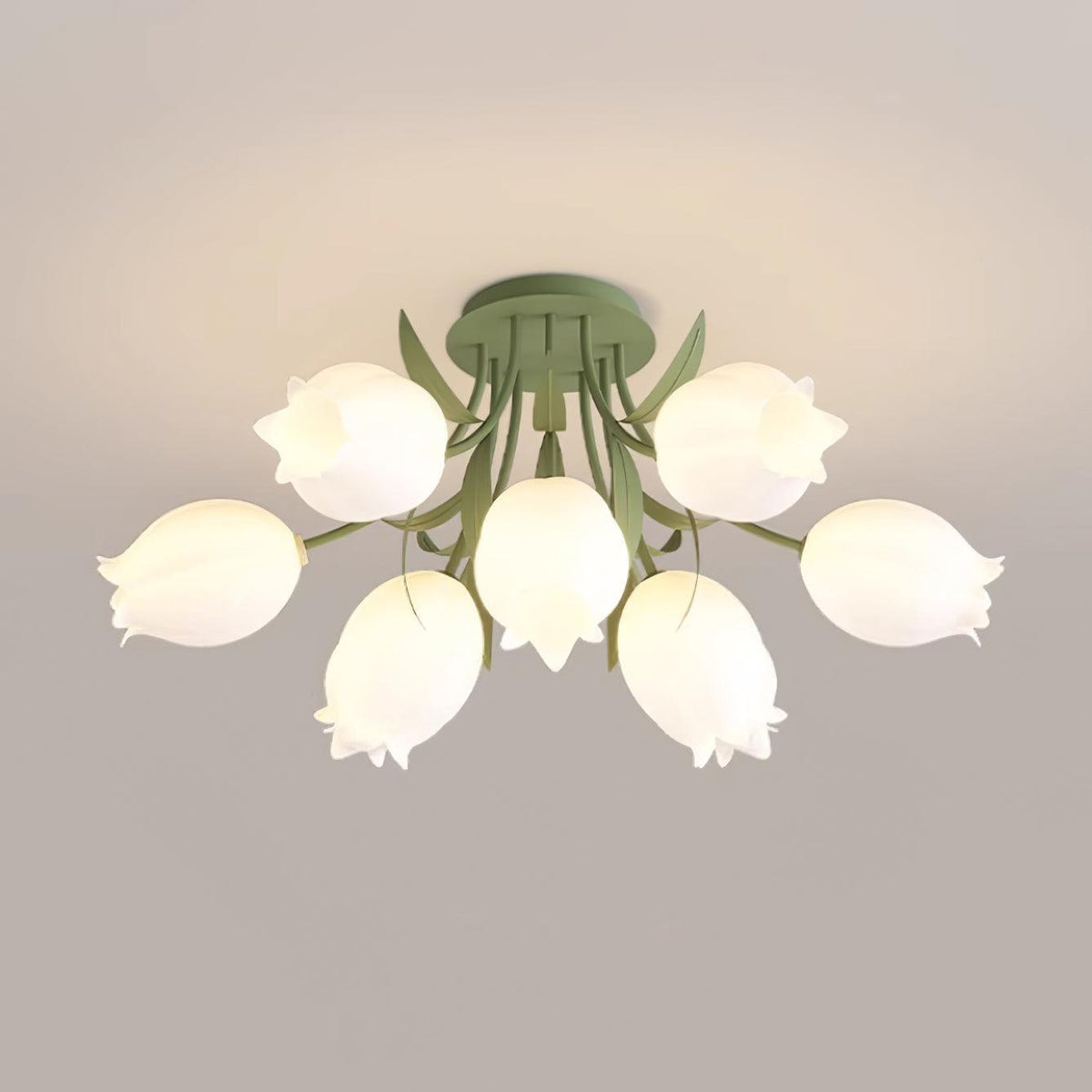 Elegant White Glass Ceiling Lamp Fixture