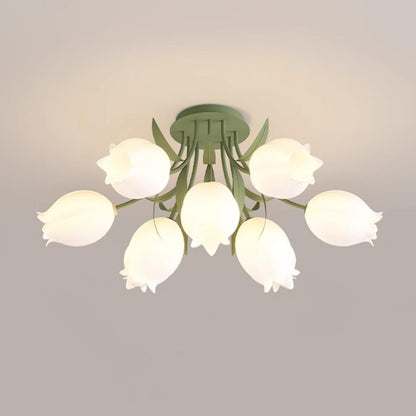 Elegant White Glass Ceiling Lamp Fixture