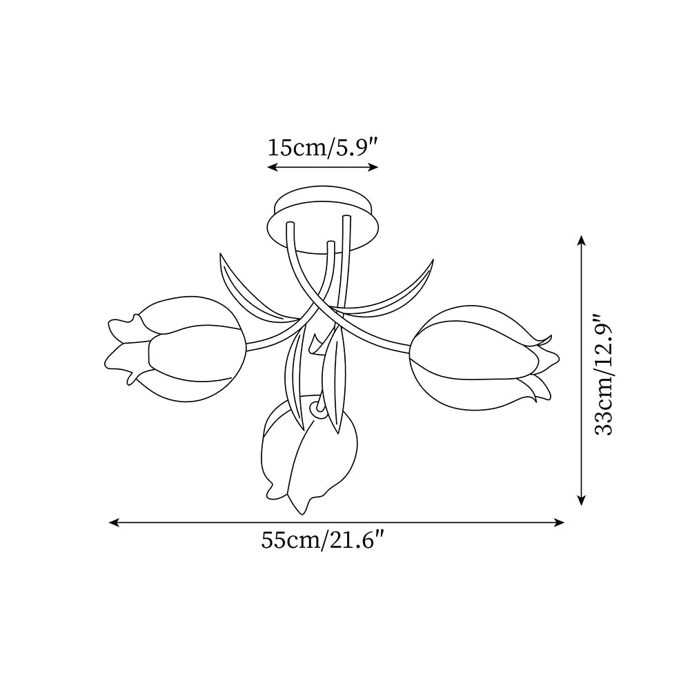 Elegant White Glass Ceiling Lamp Fixture