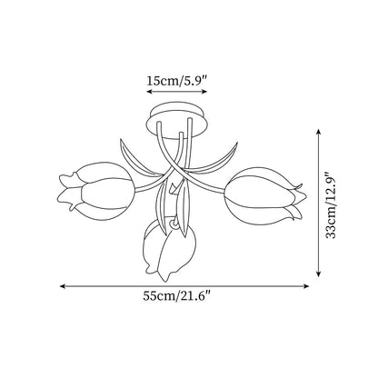 Elegant White Glass Ceiling Lamp Fixture