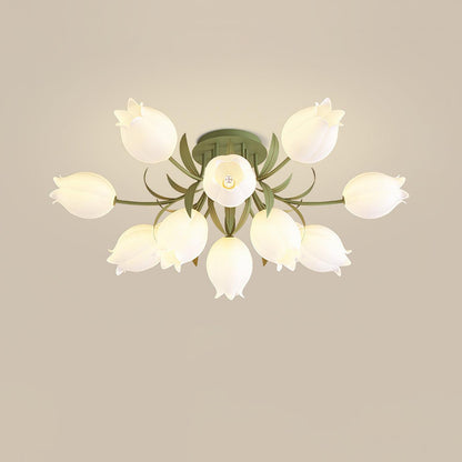 Elegant White Glass Ceiling Lamp Fixture