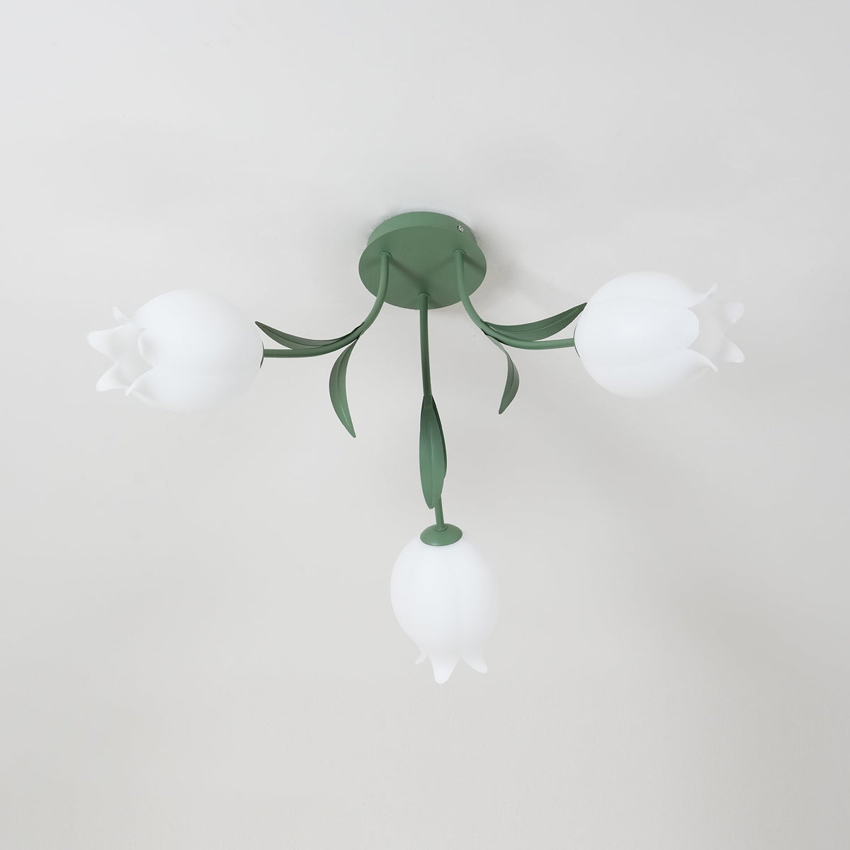 Elegant White Glass Ceiling Lamp Fixture
