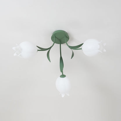 Elegant White Glass Ceiling Lamp Fixture