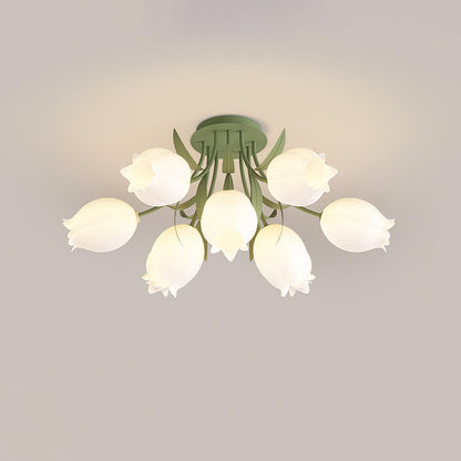 Elegant White Glass Ceiling Lamp Fixture