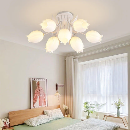 Elegant White Glass Ceiling Lamp Fixture