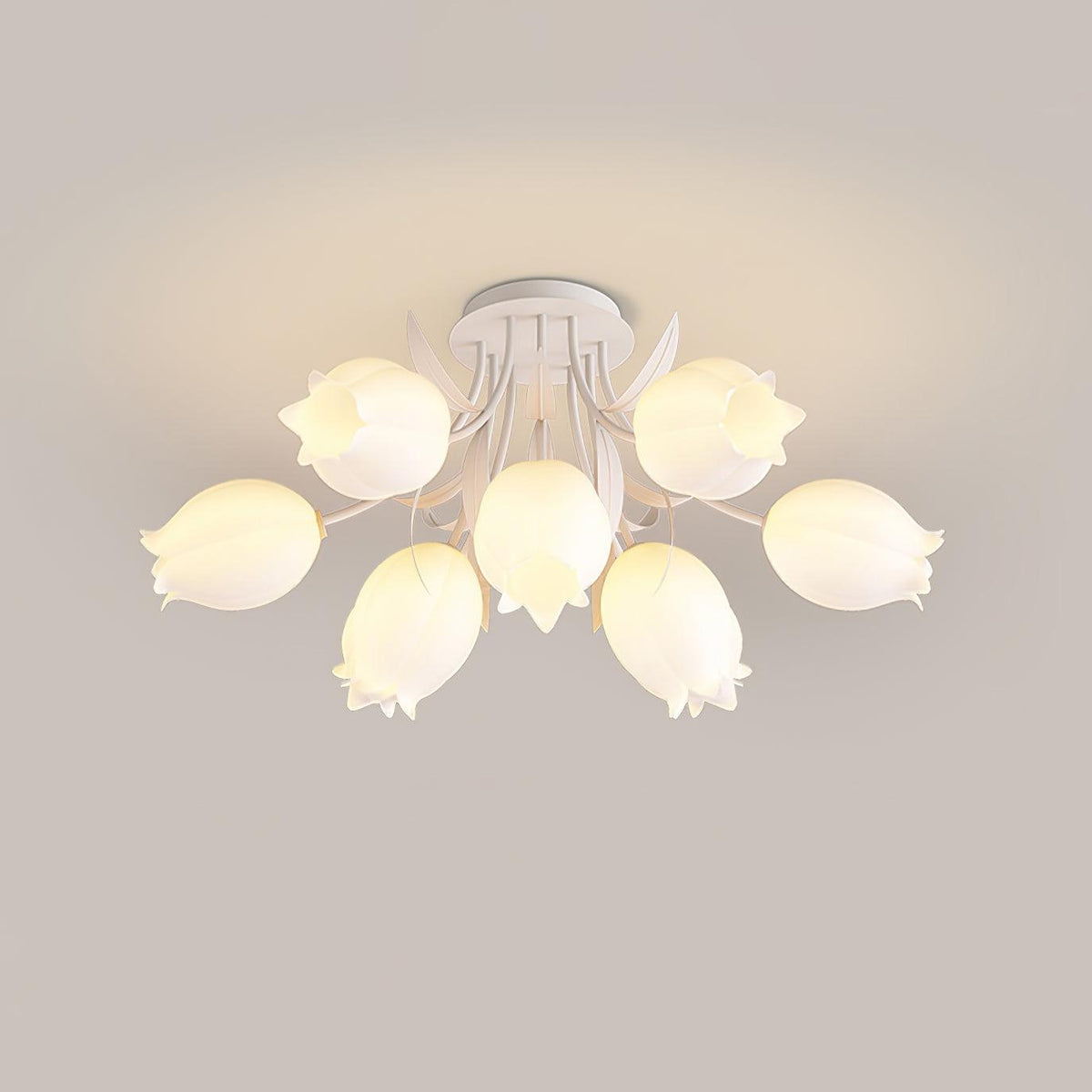 Elegant White Glass Ceiling Lamp Fixture