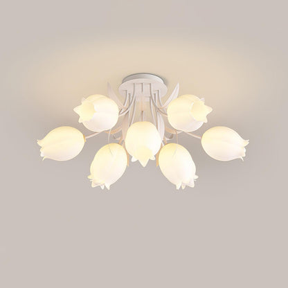 Elegant White Glass Ceiling Lamp Fixture