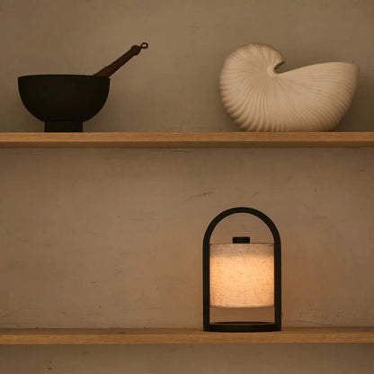 Rustic Wooden Portable Table Lamp