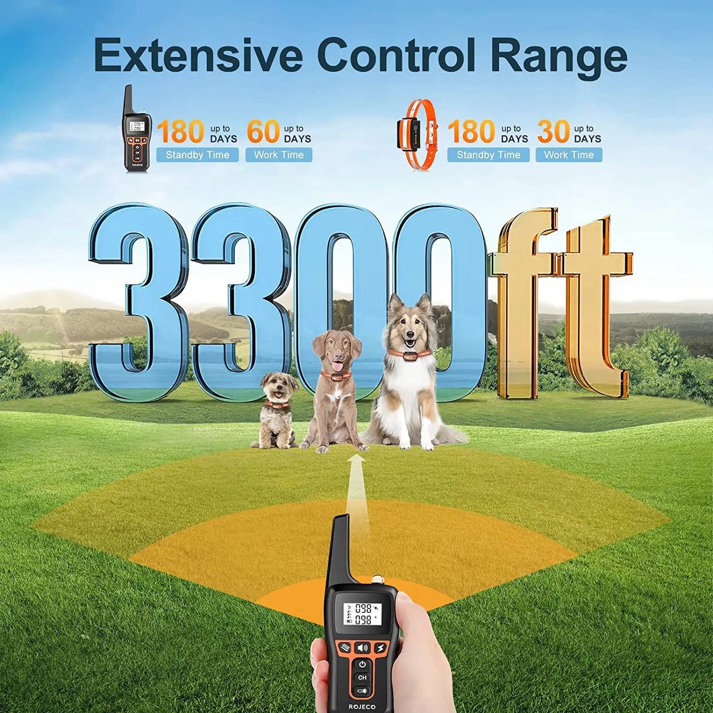 Wireless Remote Dog Training Collar Rechargeable Waterproof