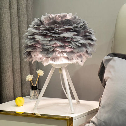 Elegant Feather Desk Lamp Soft Lighting Decoration