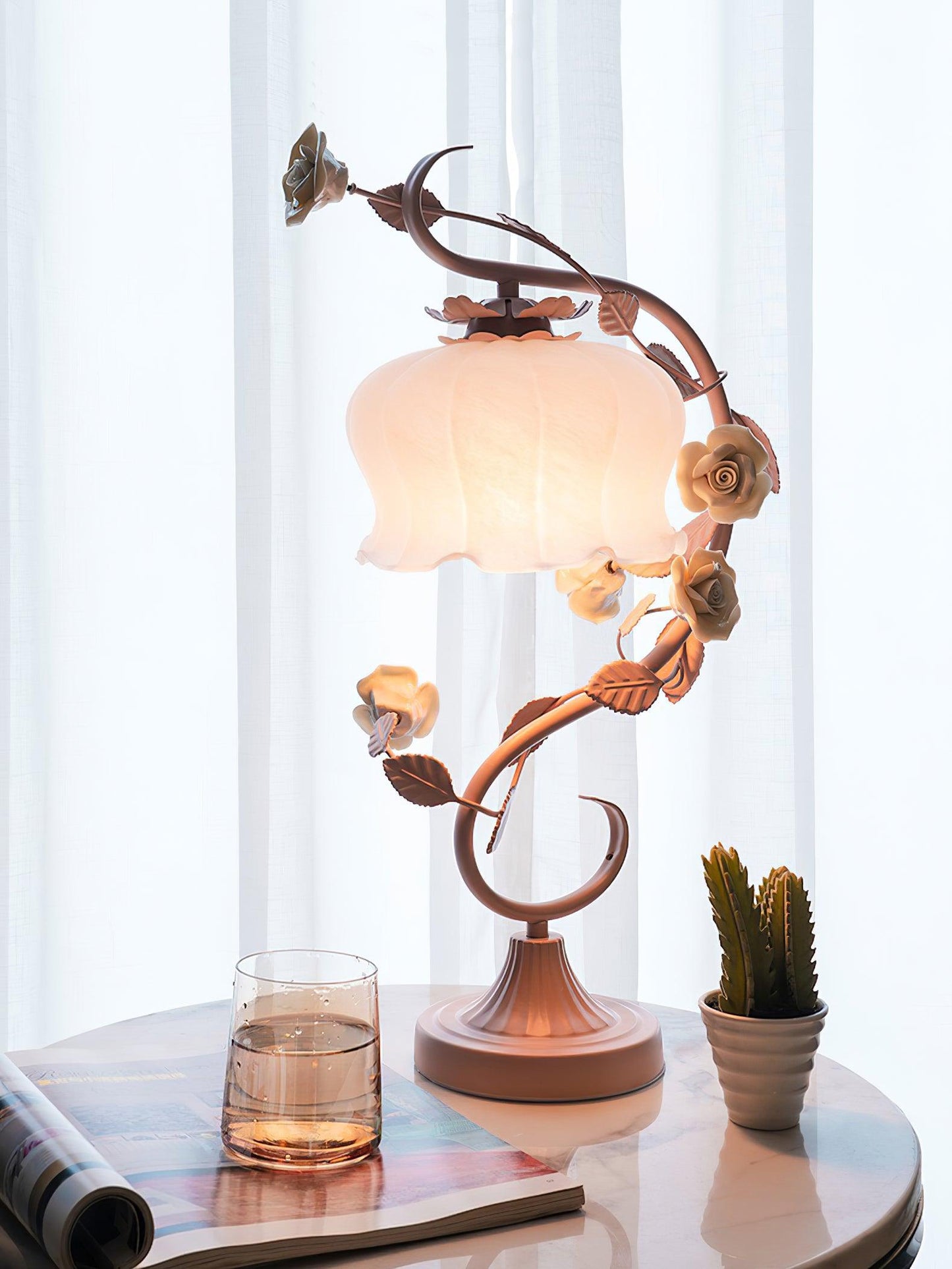 Elegant Glass Adjustable Desk Lamp