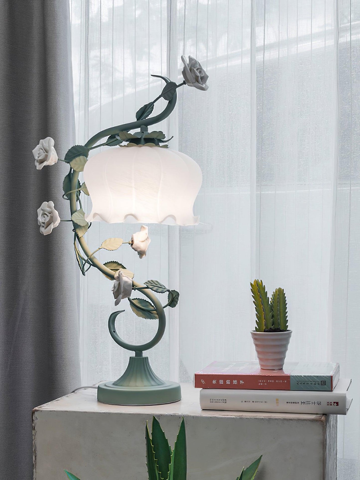 Elegant Glass Adjustable Desk Lamp