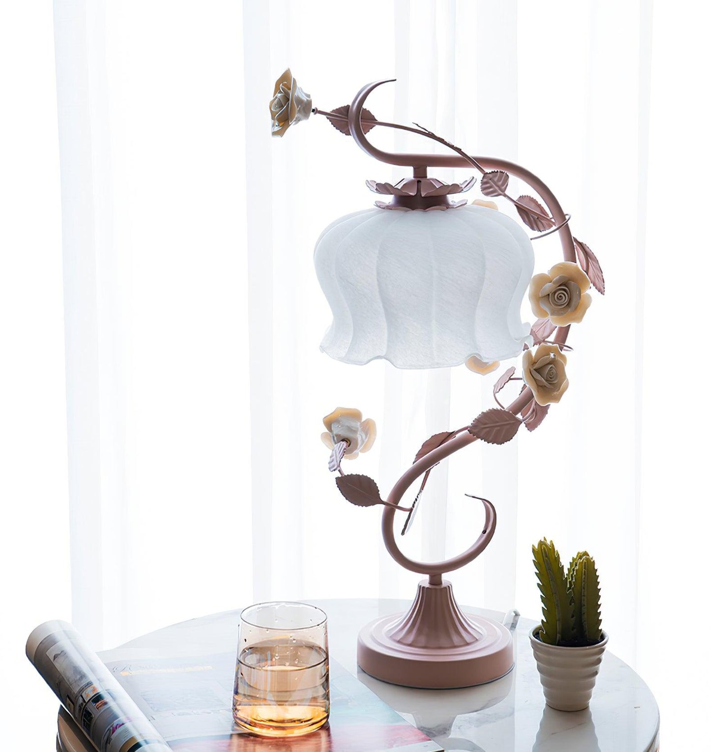Elegant Glass Adjustable Desk Lamp