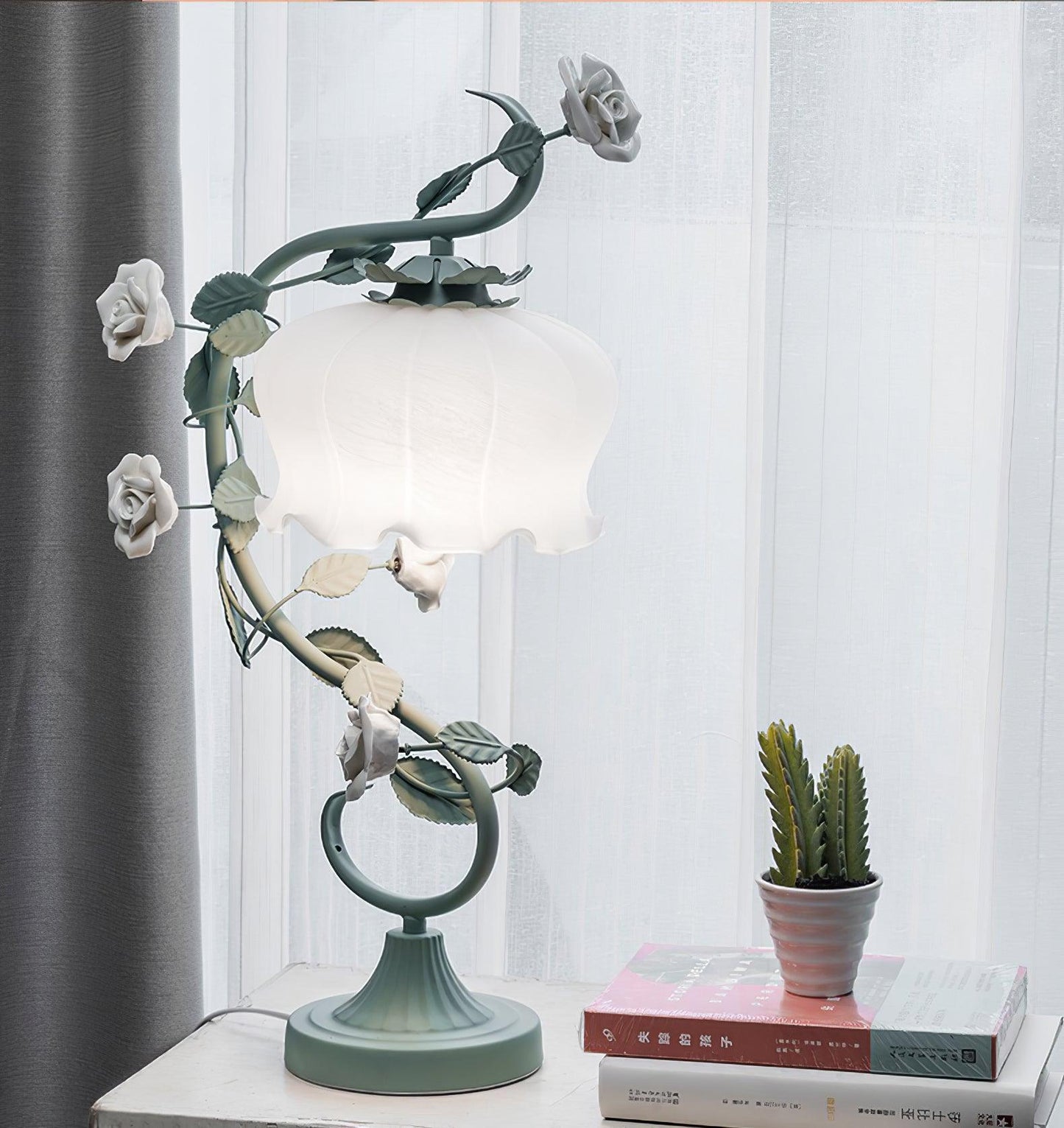 Elegant Glass Adjustable Desk Lamp