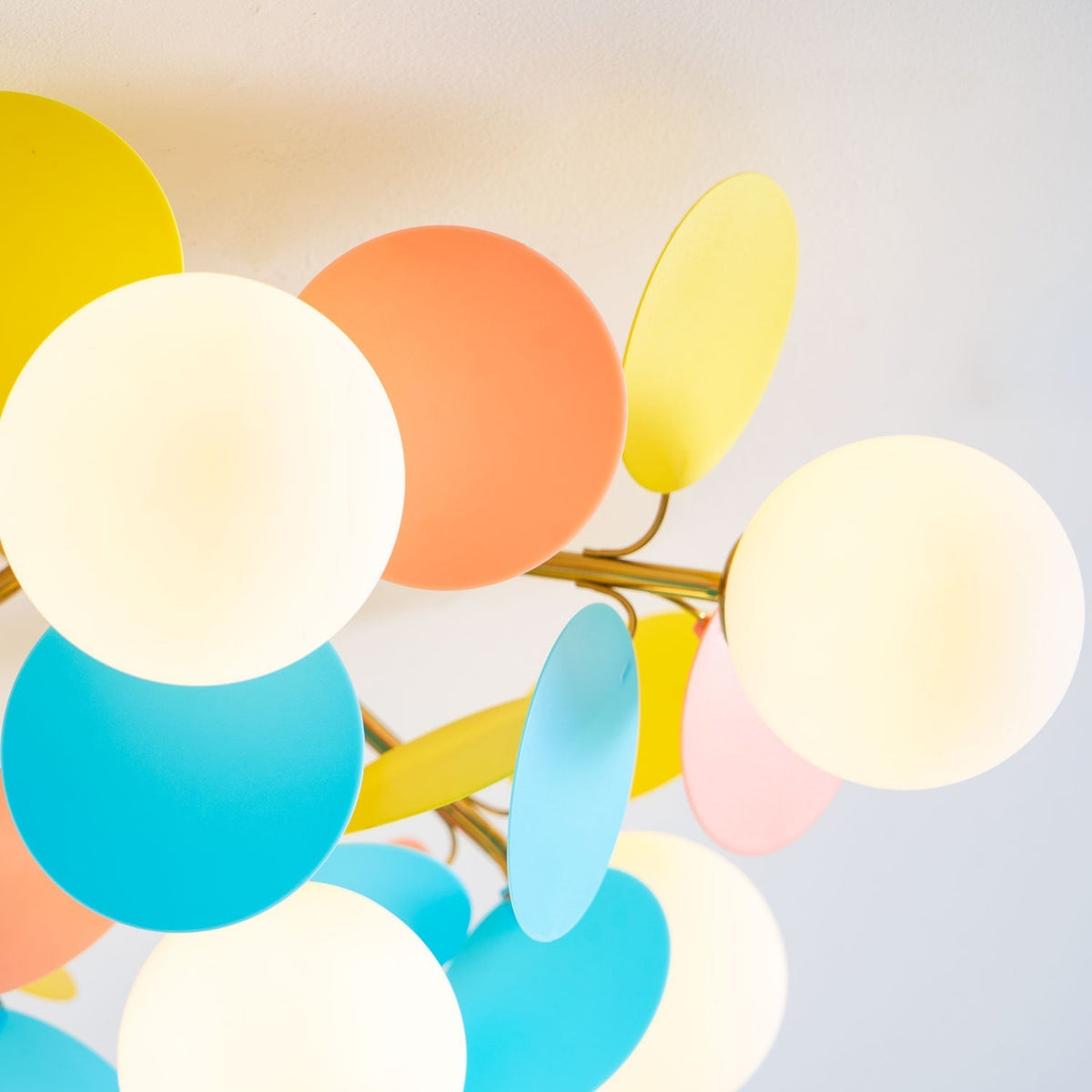 Colorful Round Pendant Lamp Metal Acrylic Ceiling Light