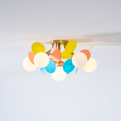 Colorful Round Pendant Lamp Metal Acrylic Ceiling Light