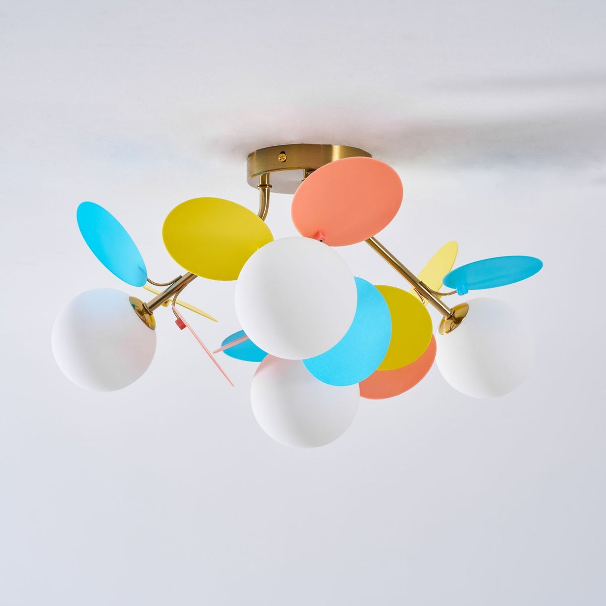 Colorful Round Pendant Lamp Metal Acrylic Ceiling Light