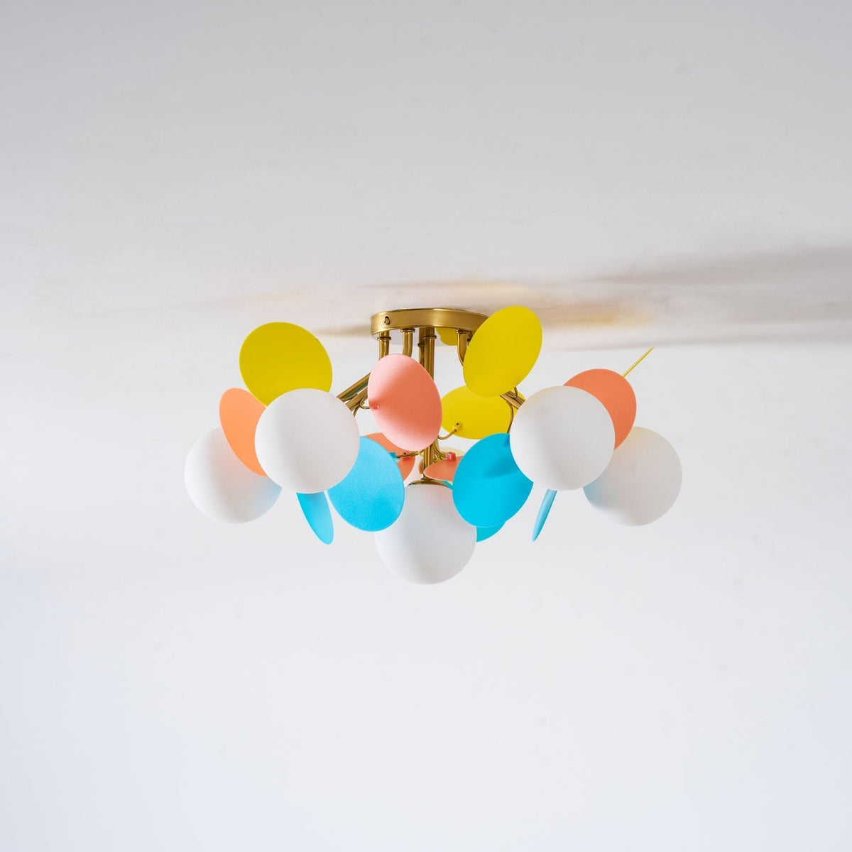 Colorful Round Pendant Lamp Metal Acrylic Ceiling Light