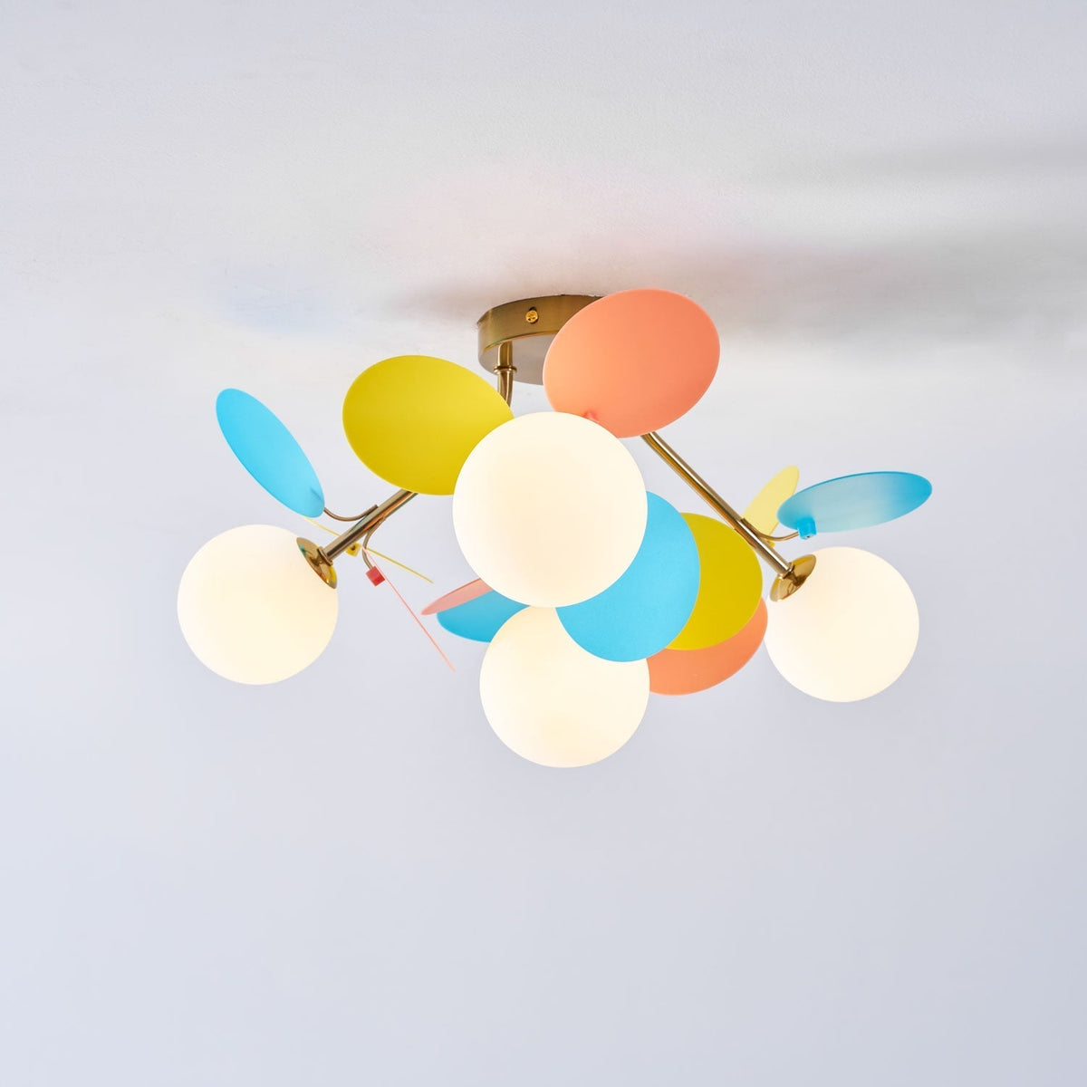 Colorful Round Pendant Lamp Metal Acrylic Ceiling Light