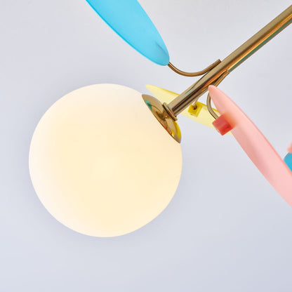 Colorful Round Pendant Lamp Metal Acrylic Ceiling Light