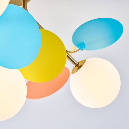 Colorful Round Pendant Lamp Metal Acrylic Ceiling Light