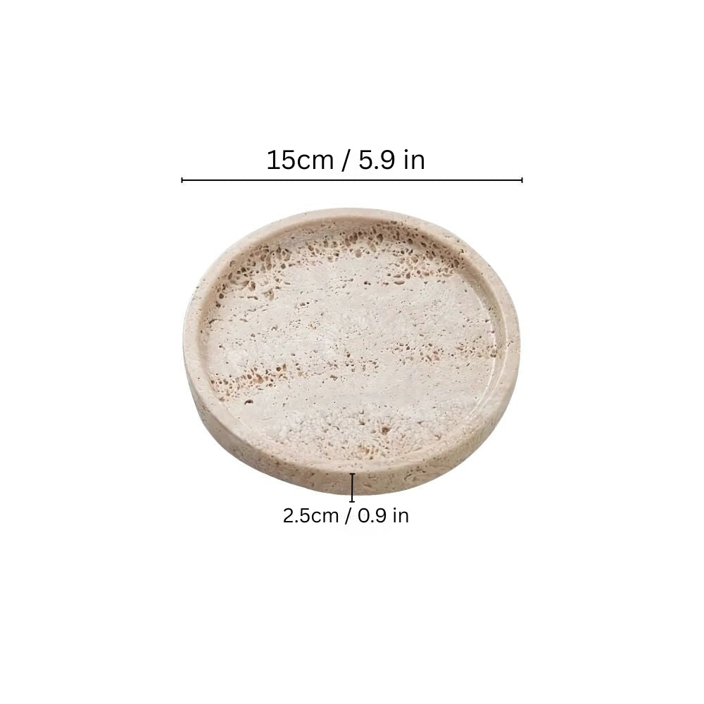 Round Natural Stone Serving Tray - Cofik