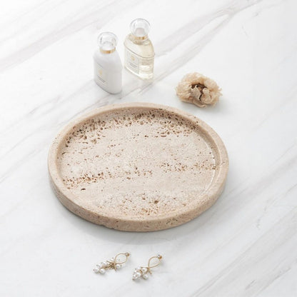 Round Natural Stone Serving Tray