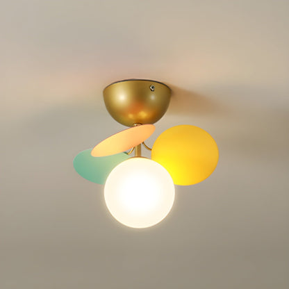 Colorful Round Pendant Lamp Metal Acrylic Ceiling Light