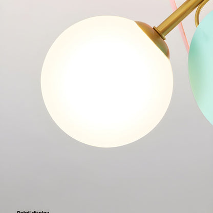 Colorful Round Pendant Lamp Metal Acrylic Ceiling Light