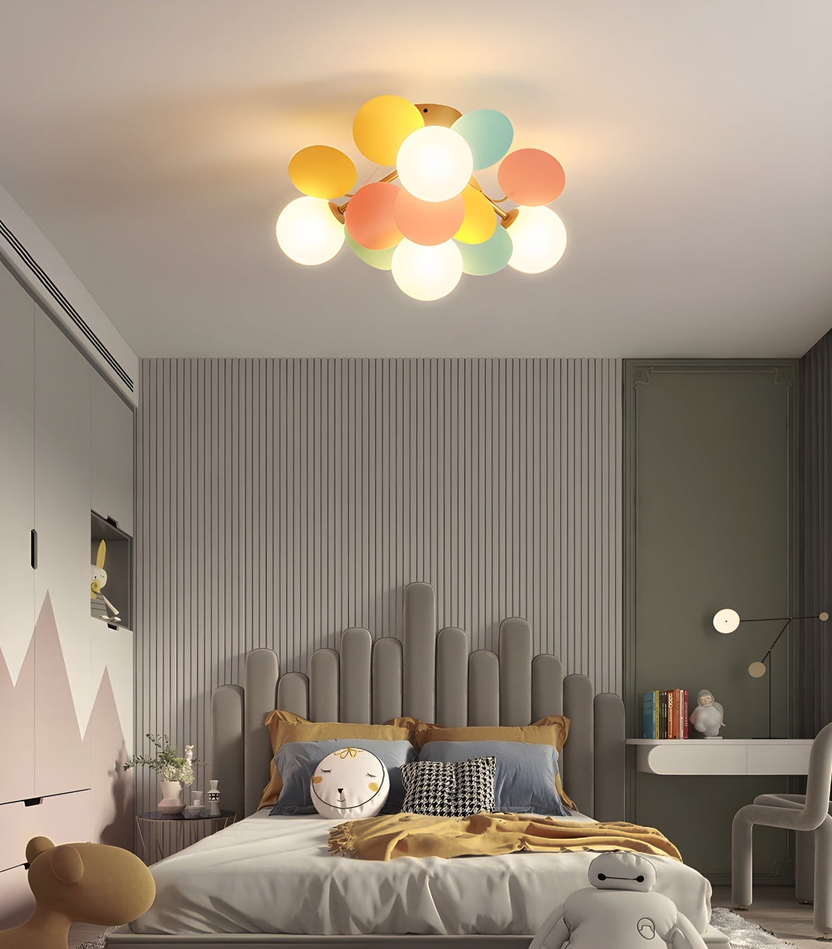 Colorful Round Pendant Lamp Metal Acrylic Ceiling Light