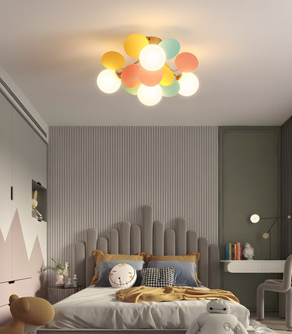 Colorful Round Pendant Lamp Metal Acrylic Ceiling Light