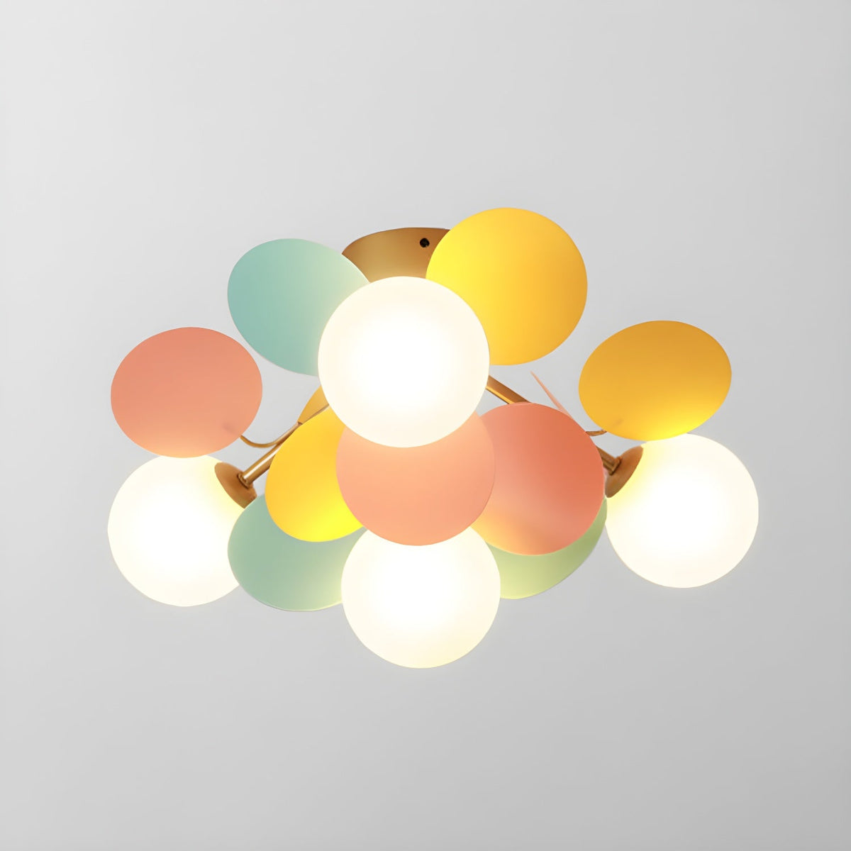 Colorful Round Pendant Lamp Metal Acrylic Ceiling Light