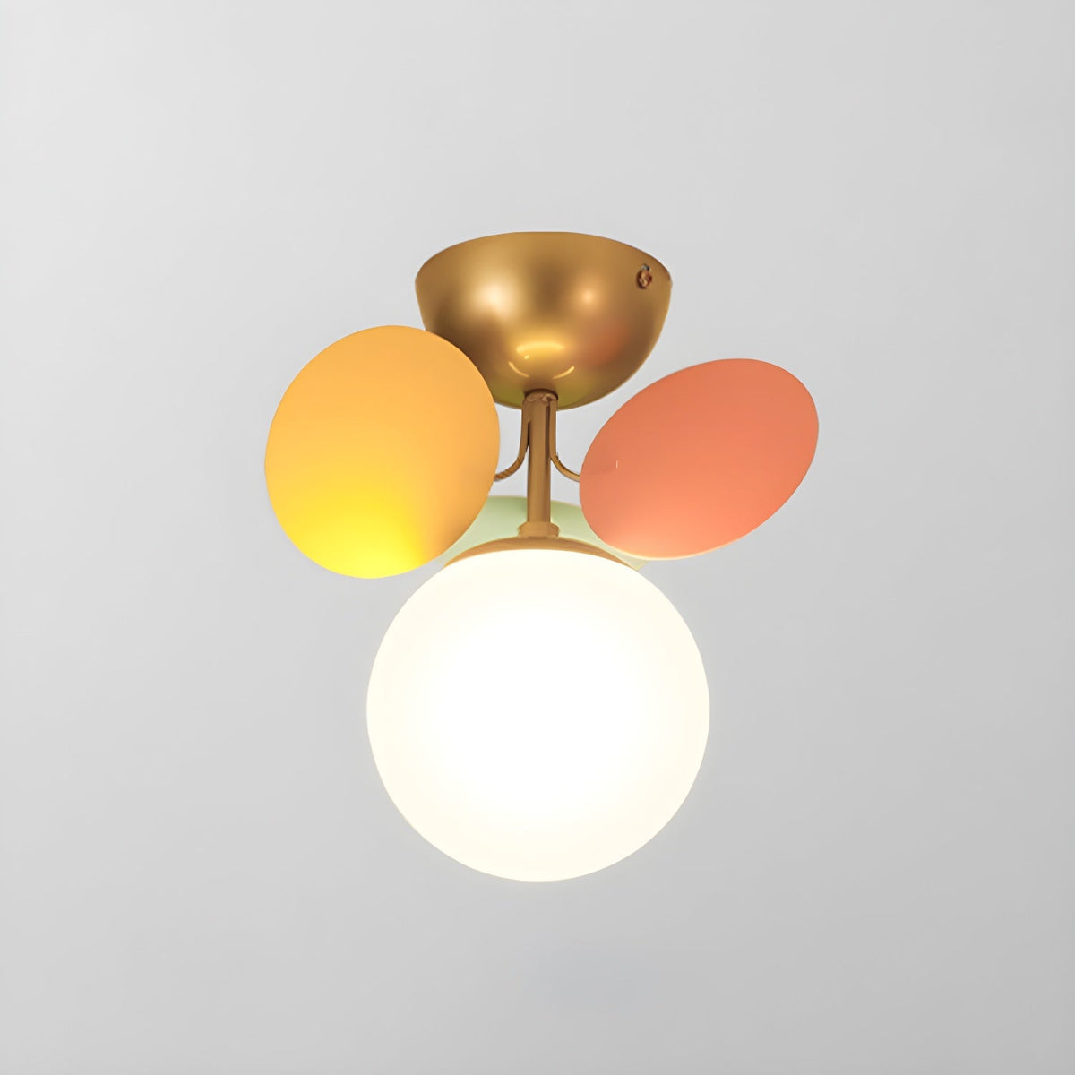 Colorful Round Pendant Lamp Metal Acrylic Ceiling Light