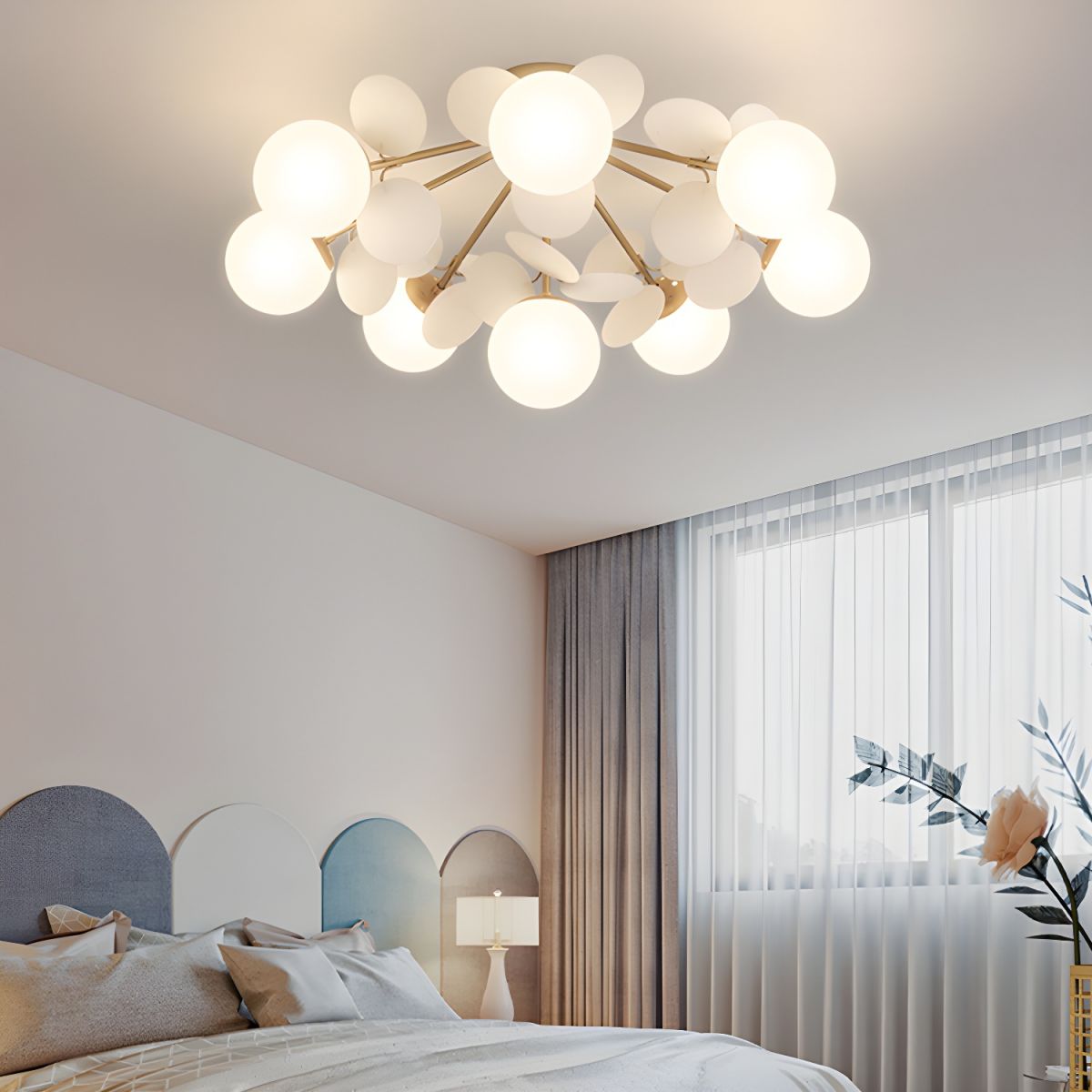 Colorful Round Pendant Lamp Metal Acrylic Ceiling Light