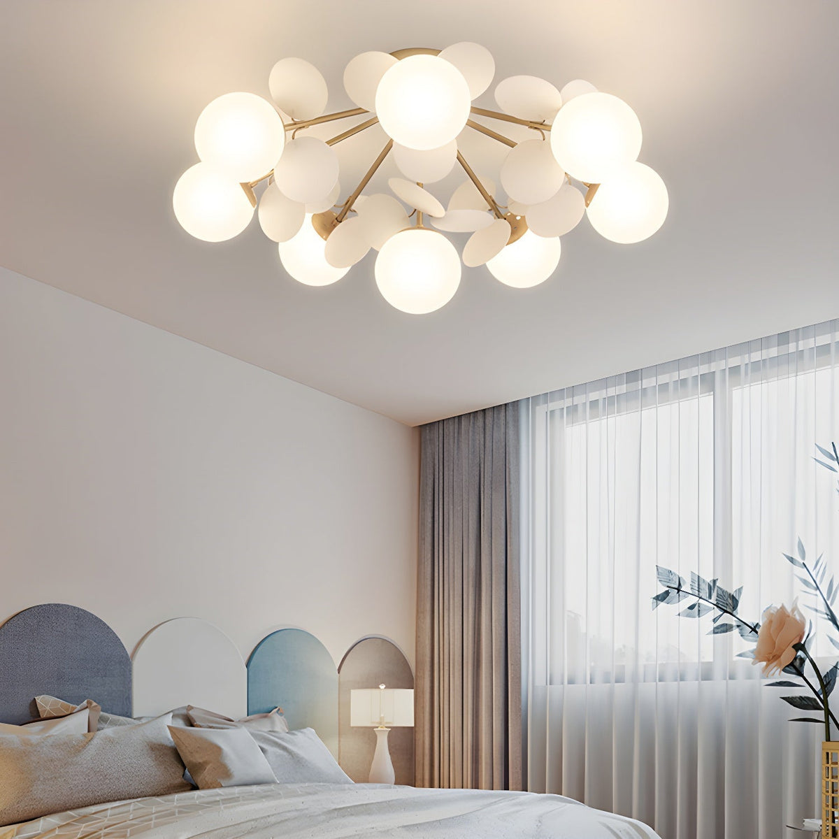 Colorful Round Pendant Lamp Metal Acrylic Ceiling Light