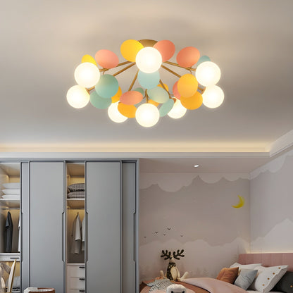 Colorful Round Pendant Lamp Metal Acrylic Ceiling Light